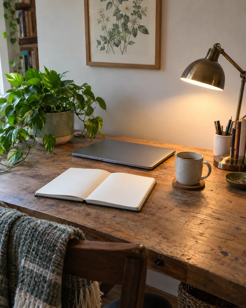 desk at dusk, original photo