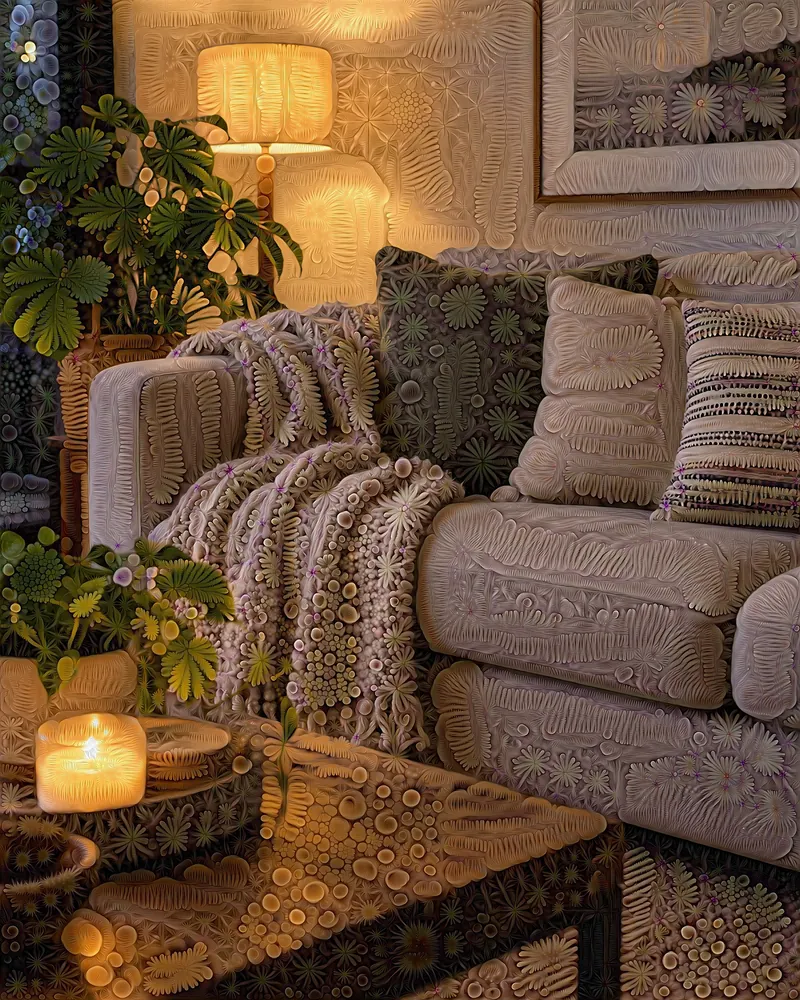 sofa, evening, grown