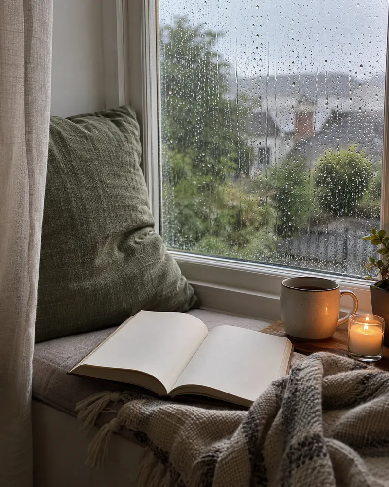 window, rain, original photo